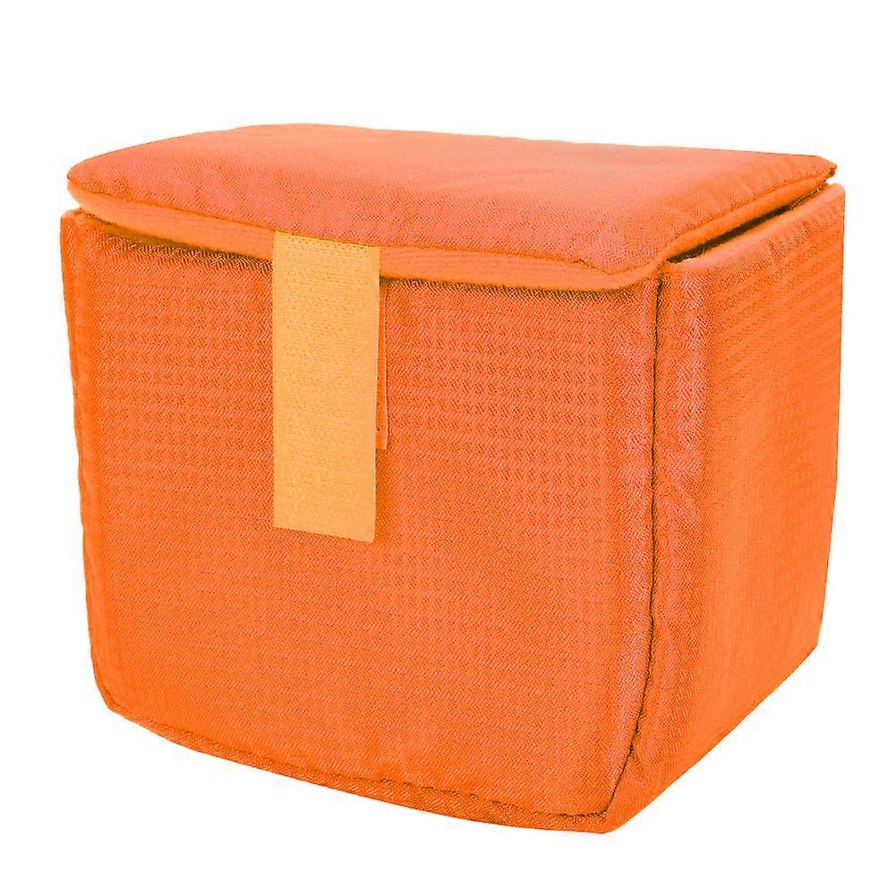 Durable Waterproof Camera Lens Insert Bag Shockproof Padded Case with Hook & Loop Orange