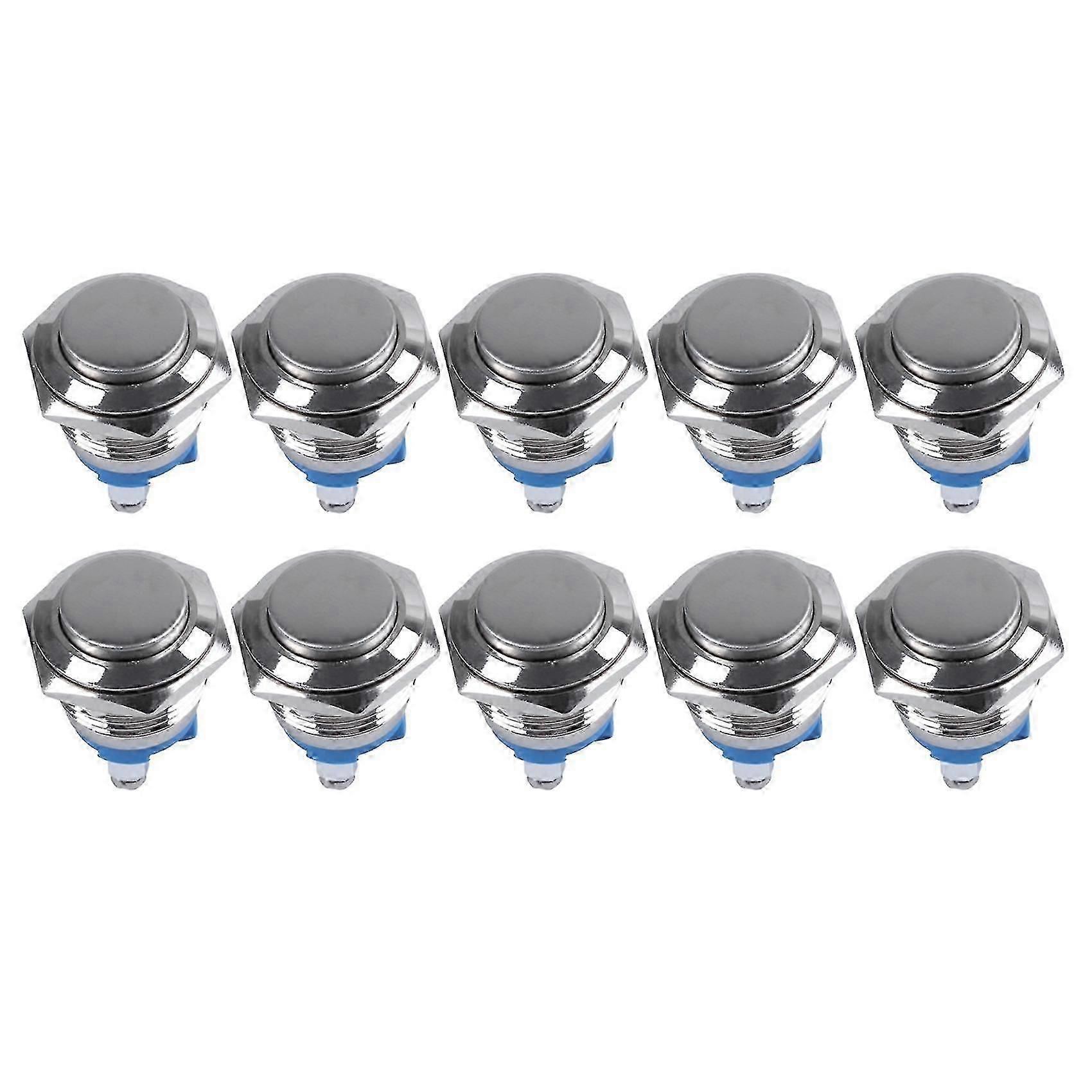 10x High Round High Round Momentary Metal Push Button Switch 16mm