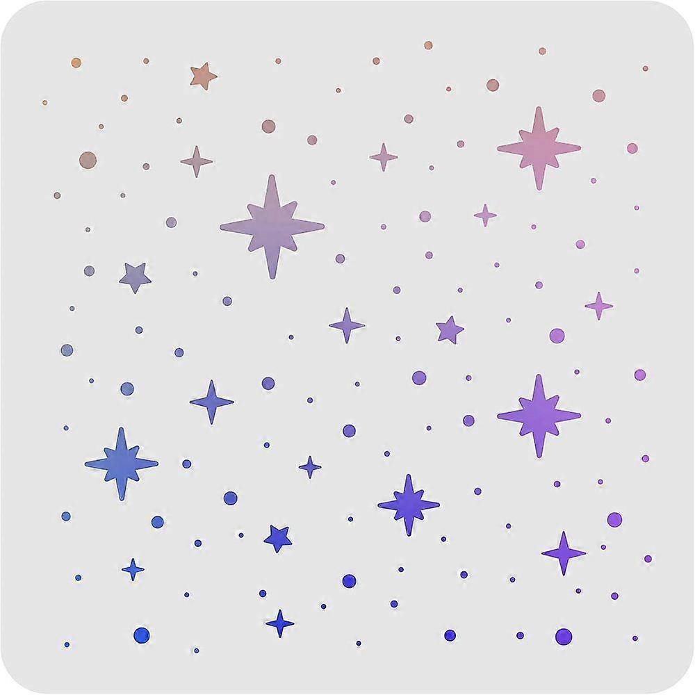 1pc Plastic Reusable Drawing Painting Stencils Templates for Painting on Scrapbook Paper Wall Fabric Floor Furniture Wood Square Star Pattern 300x300m