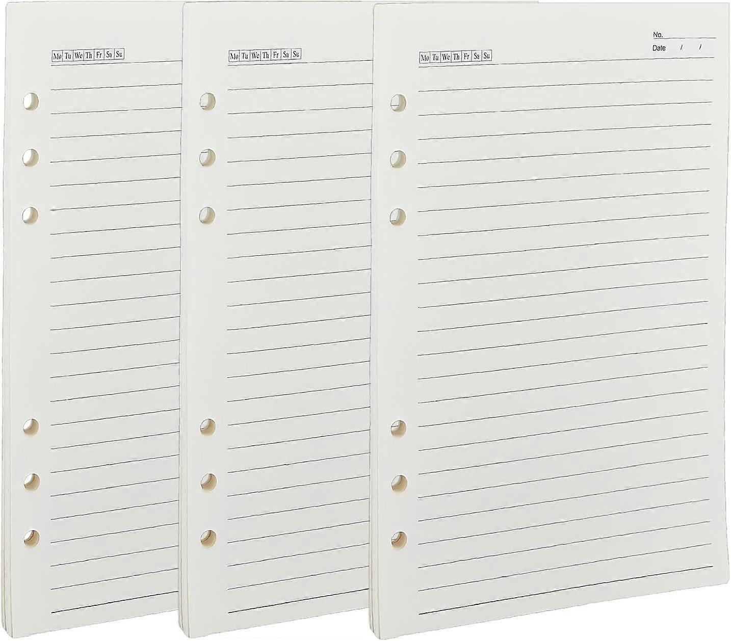 120 Sheets A5 Filler Paper Binder Refillable Lined Paper Inserts for 6 Ring Loose Leaf Notebook Planner Beige Paper Suitable for Greeting Card Organiz