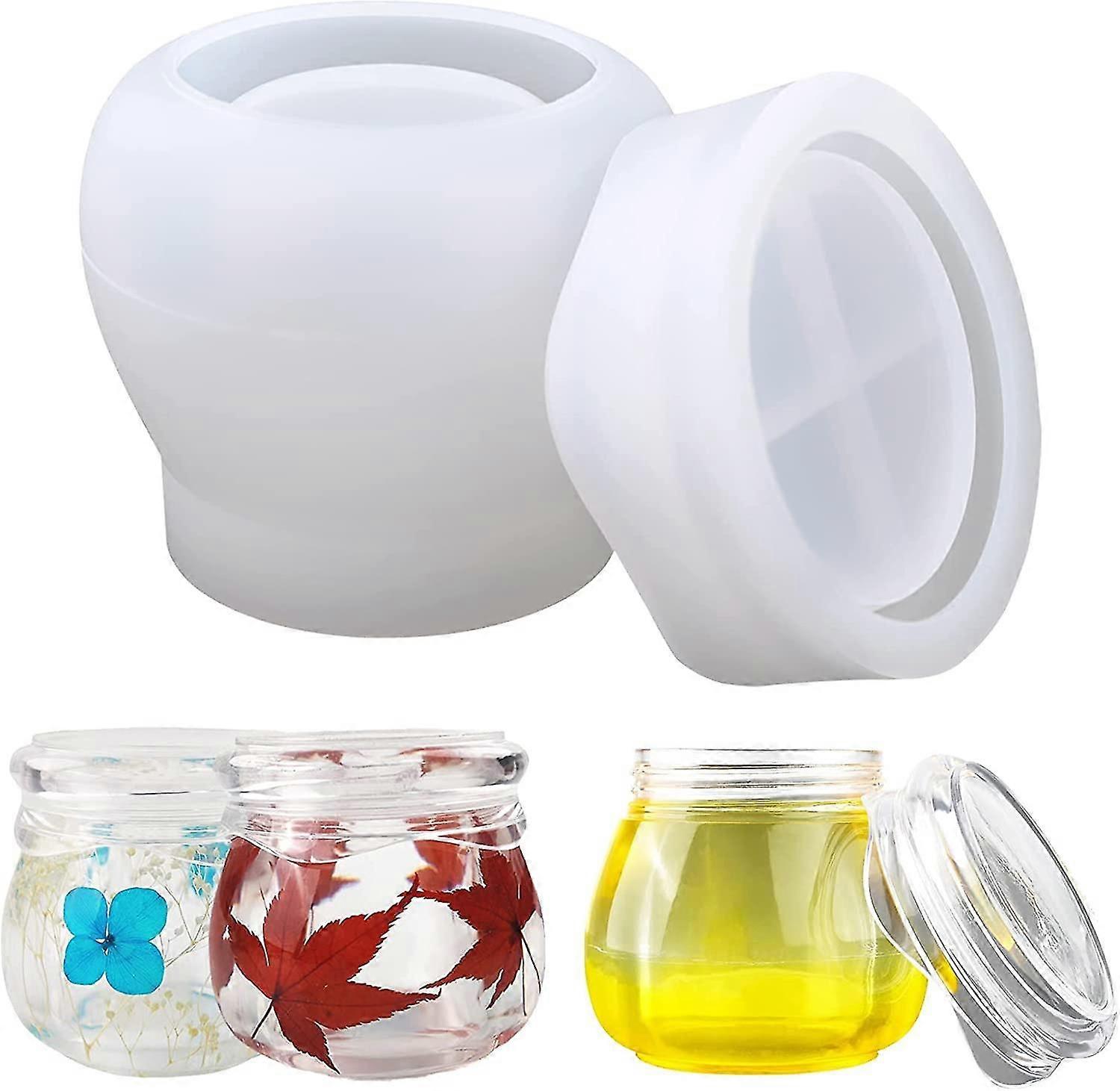 Bottle Resin Mold, Pudding Jars Silicone Resin Mold, Resin Jar Mold With Lid For Diy Storing Bottles Organizing Container, Resin Epoxy Casting Craft,7