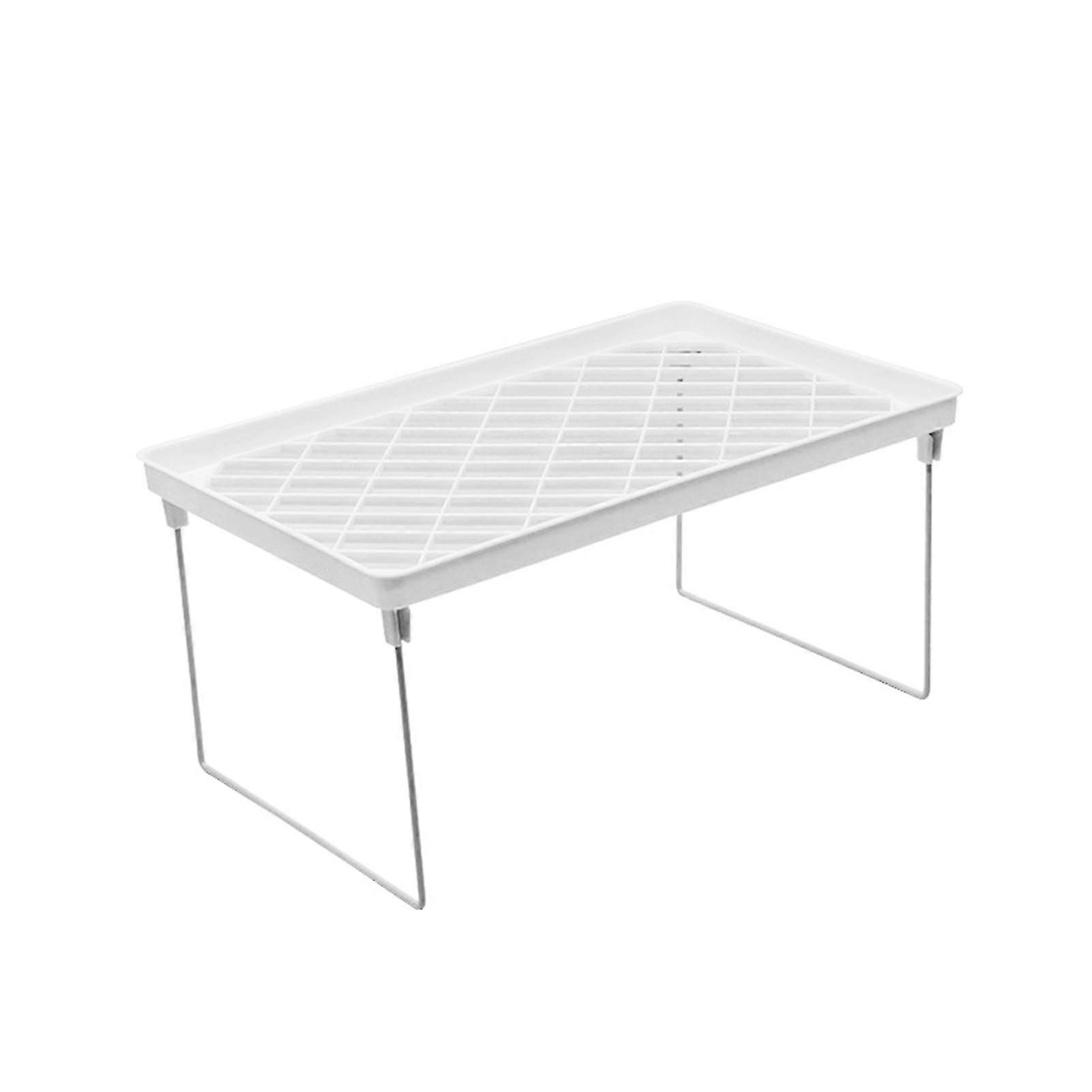 Stackable Countertop Shelf Cabinet Cupboard Organizer Multi-Function Concise Kitchen Storage Rack Foldable Storage Shelf Small Storage Rack for Bathro