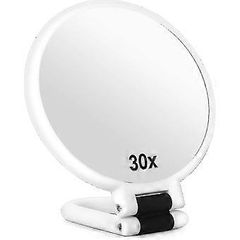 30x miroirs à main de voyage loupes avec - double face portable avec 1x 30x aimant blanc