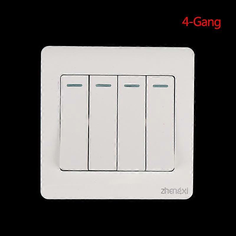 Wall Switch 1/2/3/4 Gang 1Way Button Wall Light Switch On/Off Button