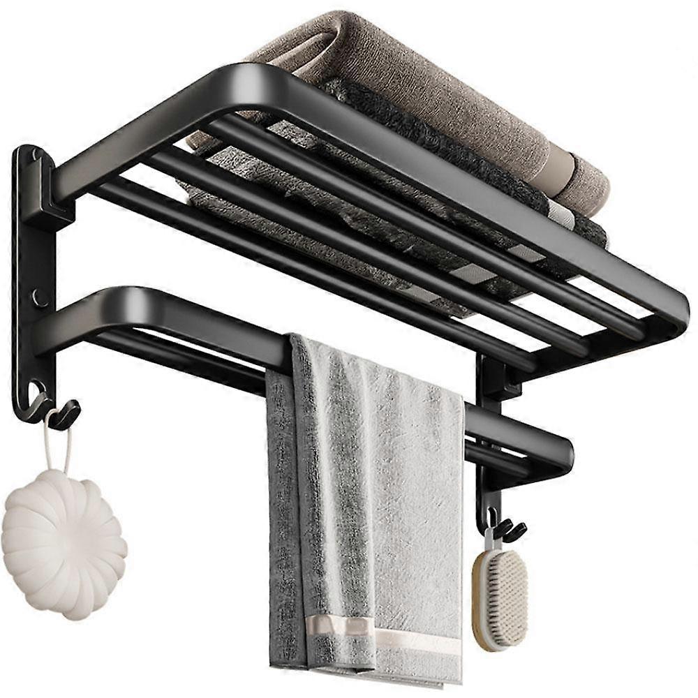 Bathroom Towel Rack No Punching Bathroom Storage Rack Wall-mounted Foldable Bath Towel Storage Rack