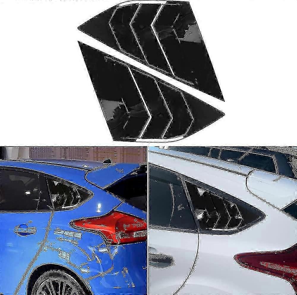 Rear Side Window Louvers For Focus St Rs Mk3 Hatchback (matte Black) Boris