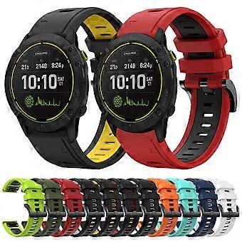 For Garmin Enduro 26mm Two-Color Sports Silicone Watch Band