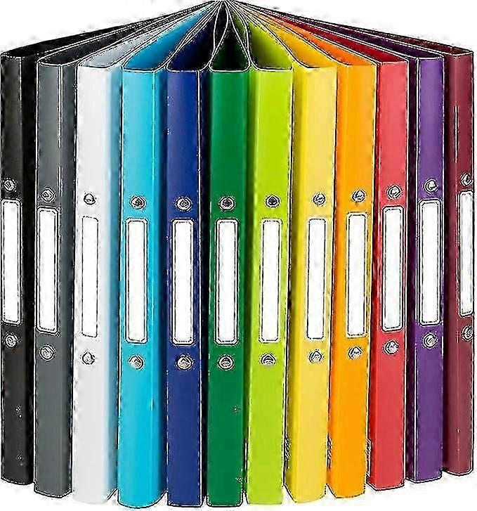 Idena 10426 - Ring Binder Din A4, In A Set Of 12, 2-ring Mechanism With 16 Mm Diameter, 2 Cm Spine Width, In 12 Different Colours,