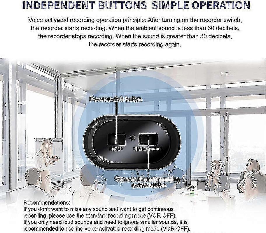 Magnetic Mini Voice Activated Recorder,long Battery Digital Audio Recorder