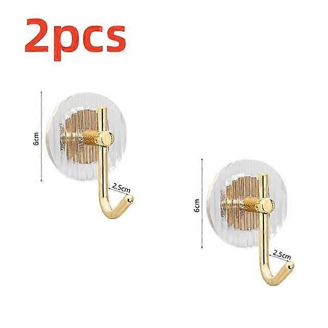 Acrylic Wall Hook Strong Self Adhesive Towel Hook Bathroom Towel No Punching Hanging Wall Coat Hanger Door Key Bag Holder 2pcs