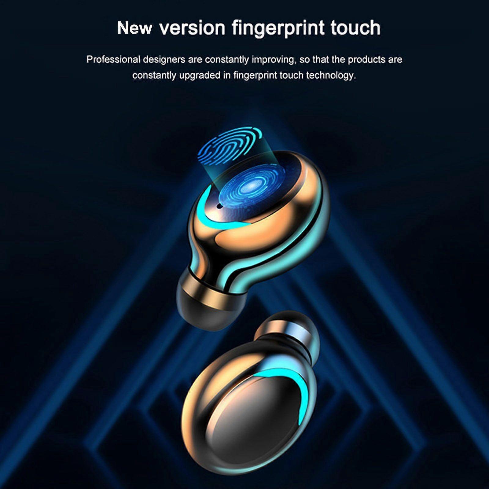 F9-6 Wireless Earbuds Stereo Noise Reduction BT Earphones Touch-Control in-Ear Headphone Waterproof Sports Earbuds with LED-Digital Display 2400mAh Ch