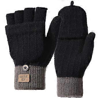 Damen Handschuhe Winter Touchscreen Handschuhe gestrickte Fingerhandschuhe warme Winterhandschuhe (schwarz)