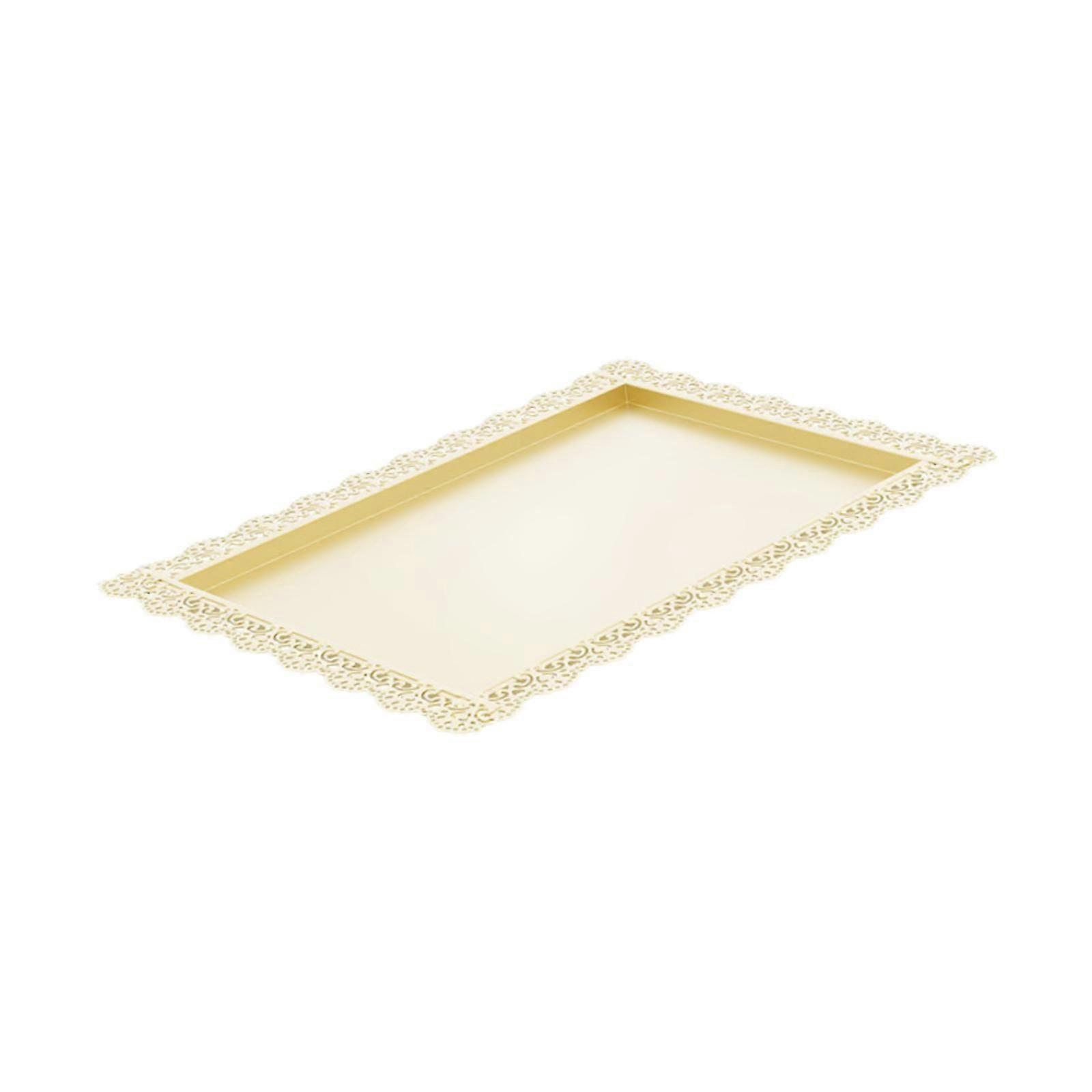 Cake Display Tray Elegant Rectangular Tray for Desktop Coffee Table Birthday Gold