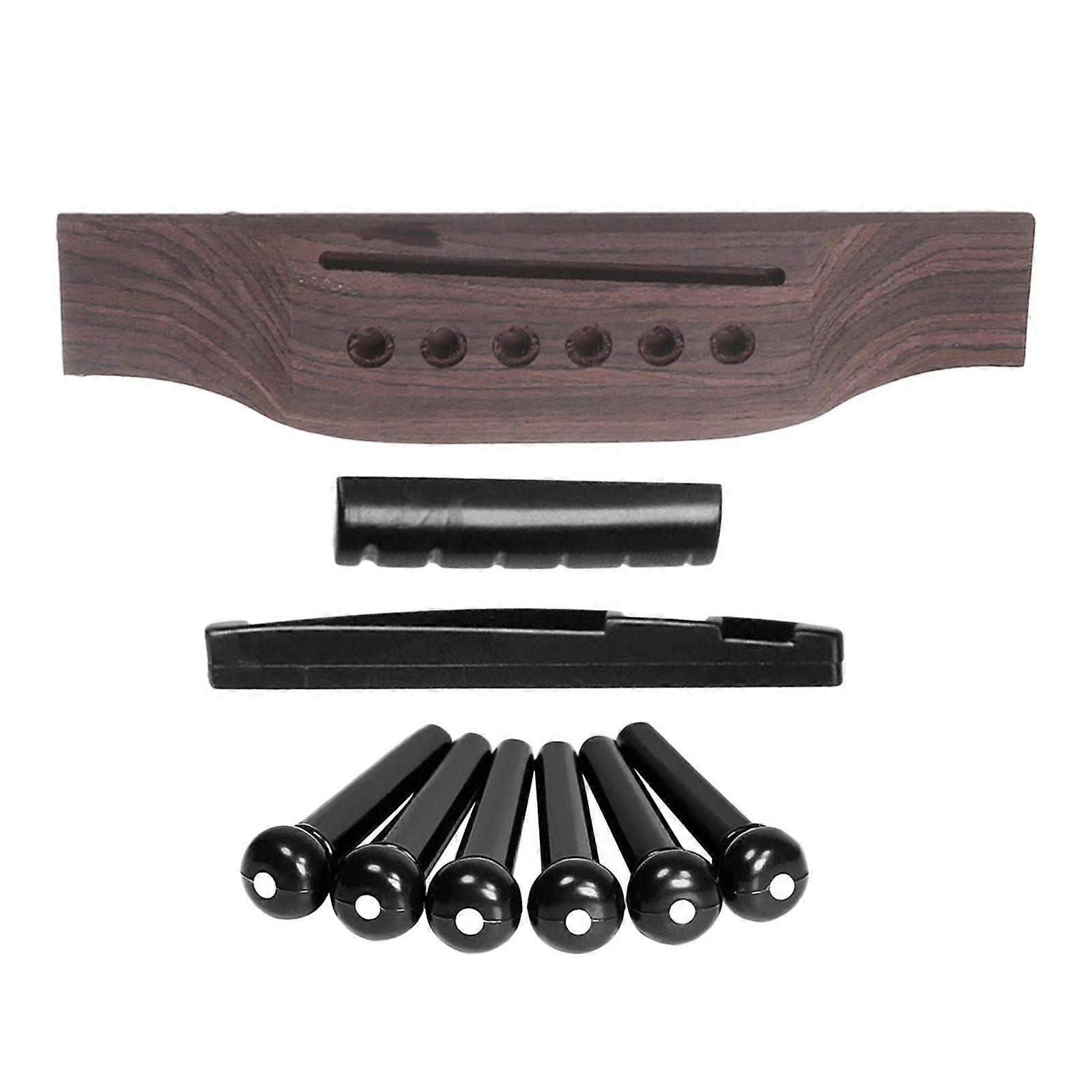 Guitar Bridge Pins Slotted Nut Saddle Replace for 6-string Acoustic Guitars
