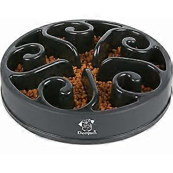 Anti-Glutton Dog Bowl Slow Feeder Bowl med skridsikker bund fremmer sund kost og langsom fordøjelse (Small Medium Black)