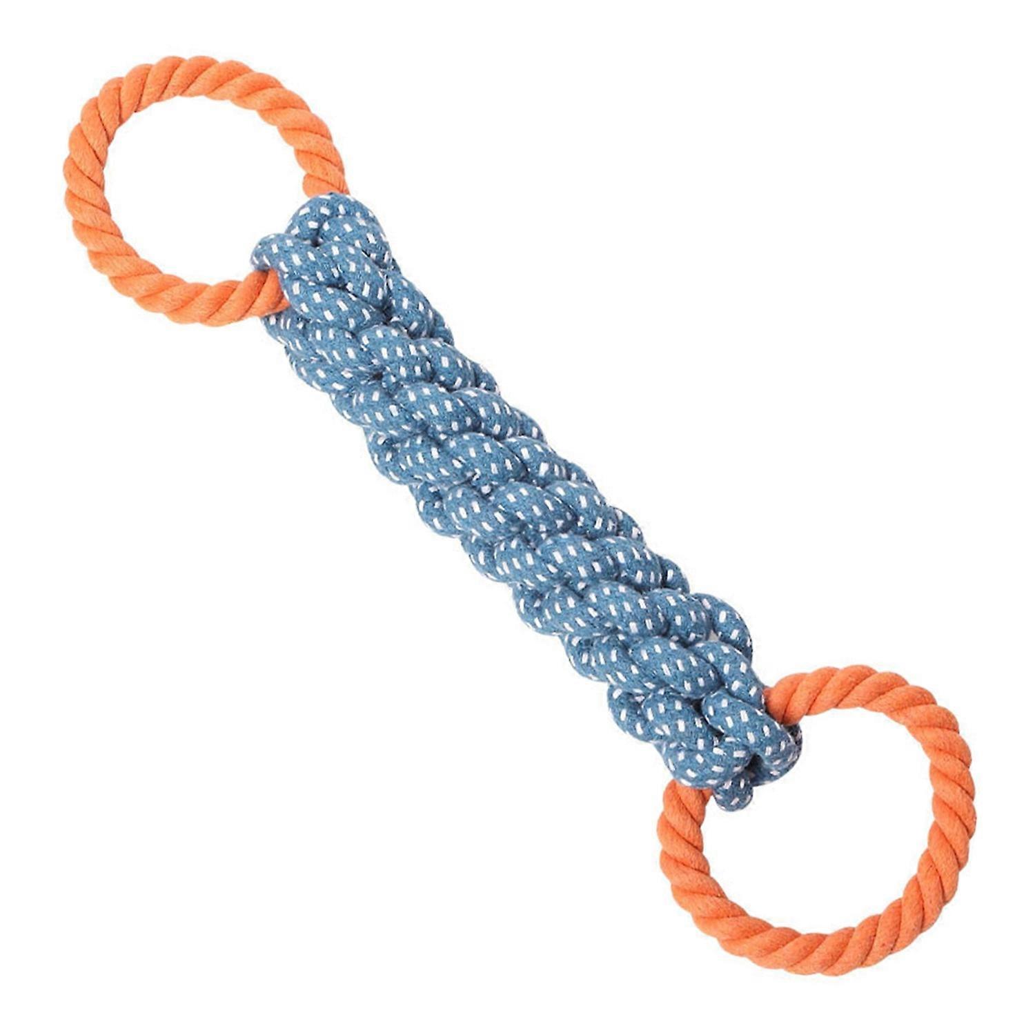 Double-Ring Dog Rope Toy Interactive Tug of War Dog Toy Bite-Resistant Dog Tough Rope Toy for Medium