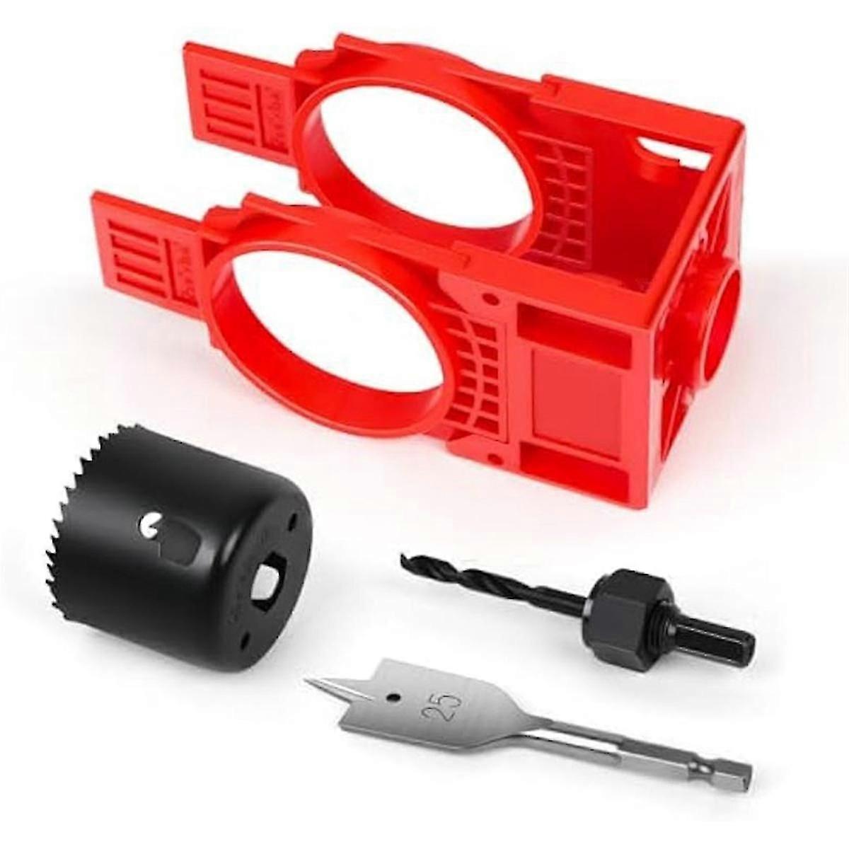 Door Lock Installation Kit,Door Hole Drilling Kit compatible with Deadbolts and Locksets with Guide Template, Door Lock Hole Saw