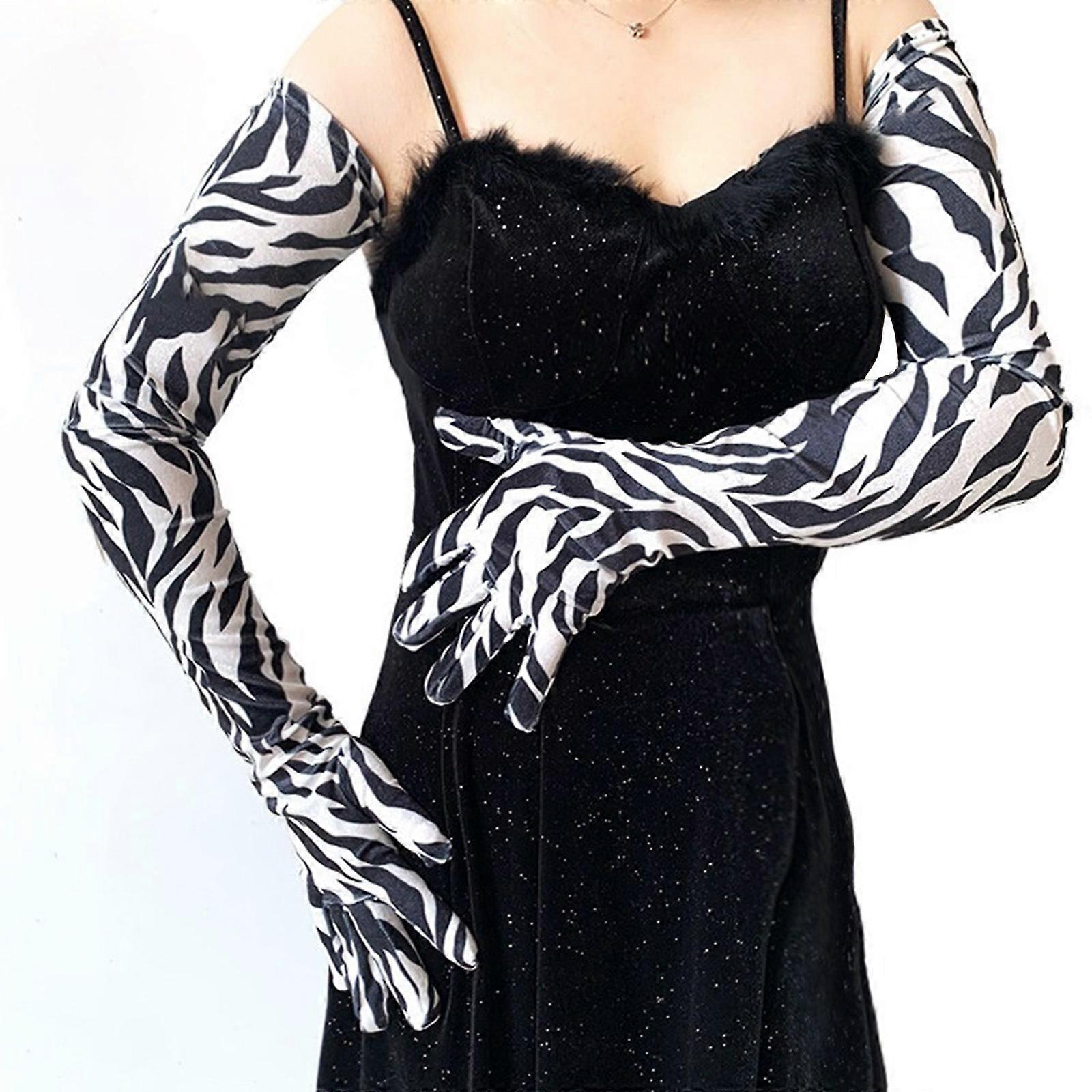 Opéras élégants Gants Femmes Robe de danse Gants Soirée Soirée Cérémonie Gants avec Motif Léopard pour Occasion Formelle