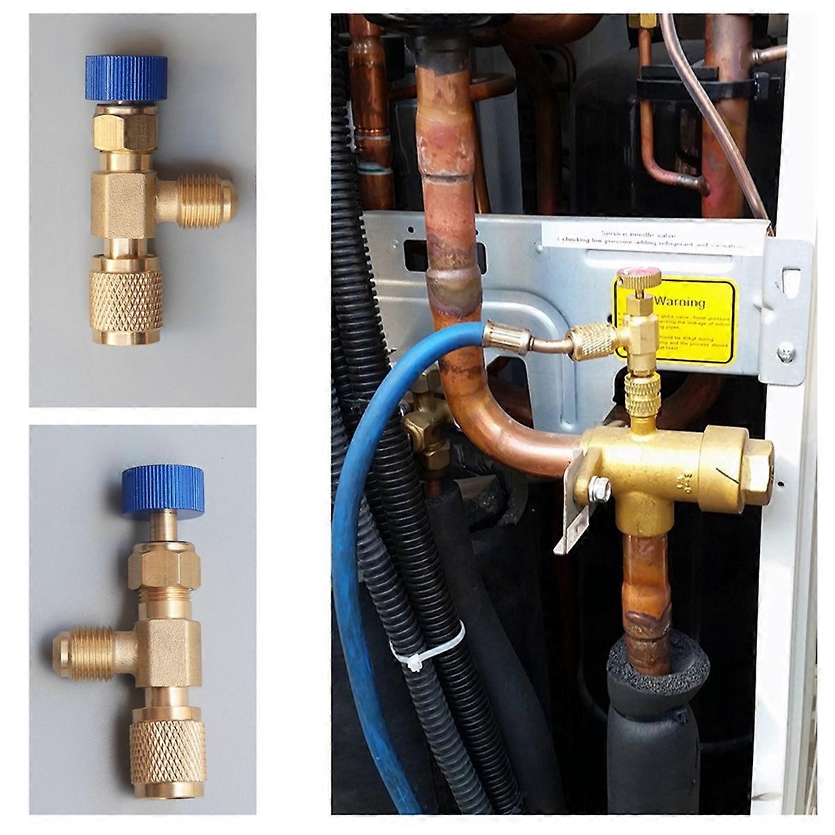 R22 AC Valve 1/4 inch Filler Joint A/C Refrigerant Valve D