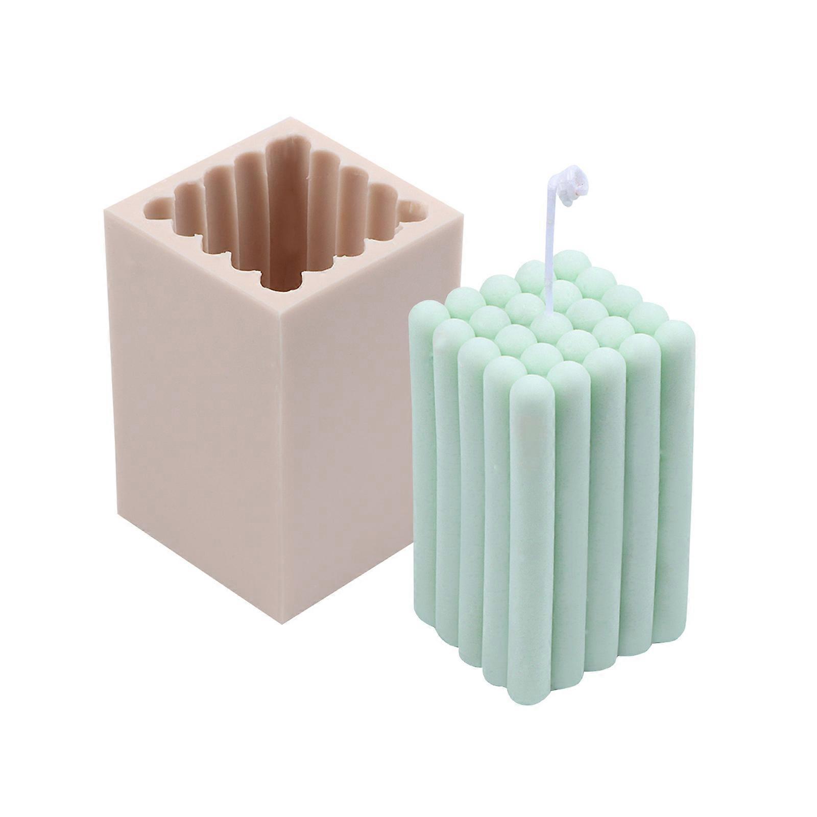 3D Cylindrical Finger Silicone Mold for Candle Making Handmade Soap Mould Cube Cake Chocolate Decorating Tools DIY Craft