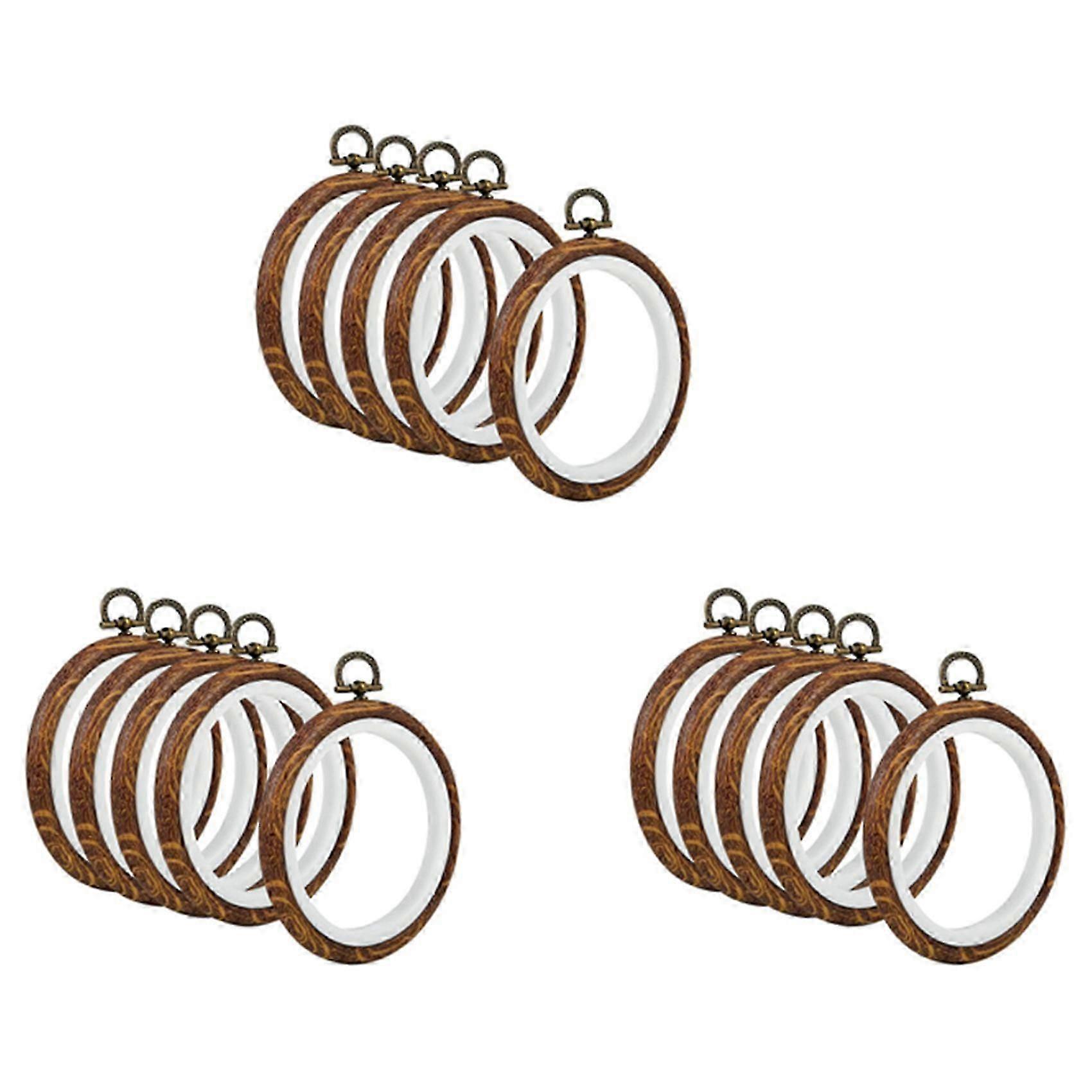 15Pcs Embroidery Hoops Imitated Wood Embroidery Circle Round Display Frame Circle for Art Craft Sew