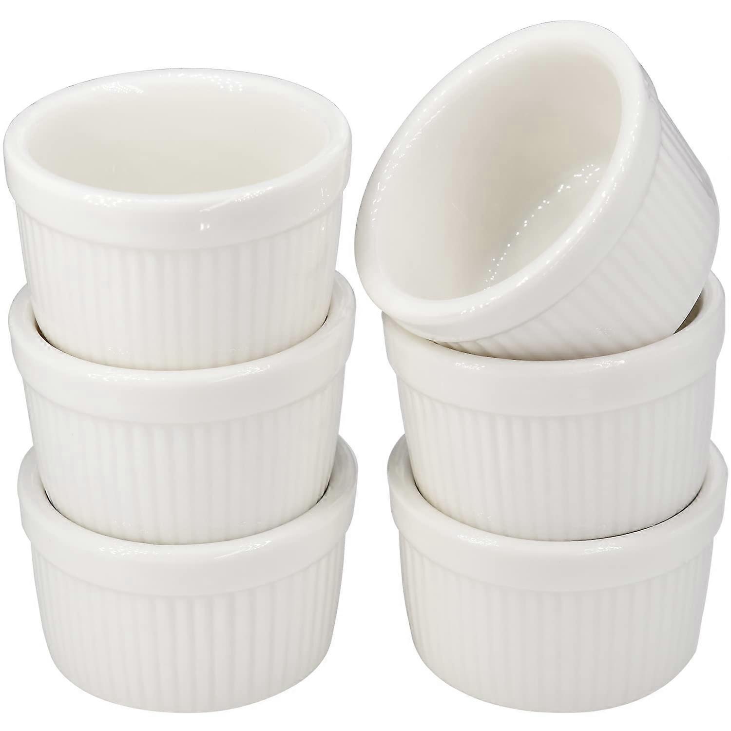 6 Pack Mini Ramek for Dipping Sauce and Dessert Cups Set 1 oz/30 ml