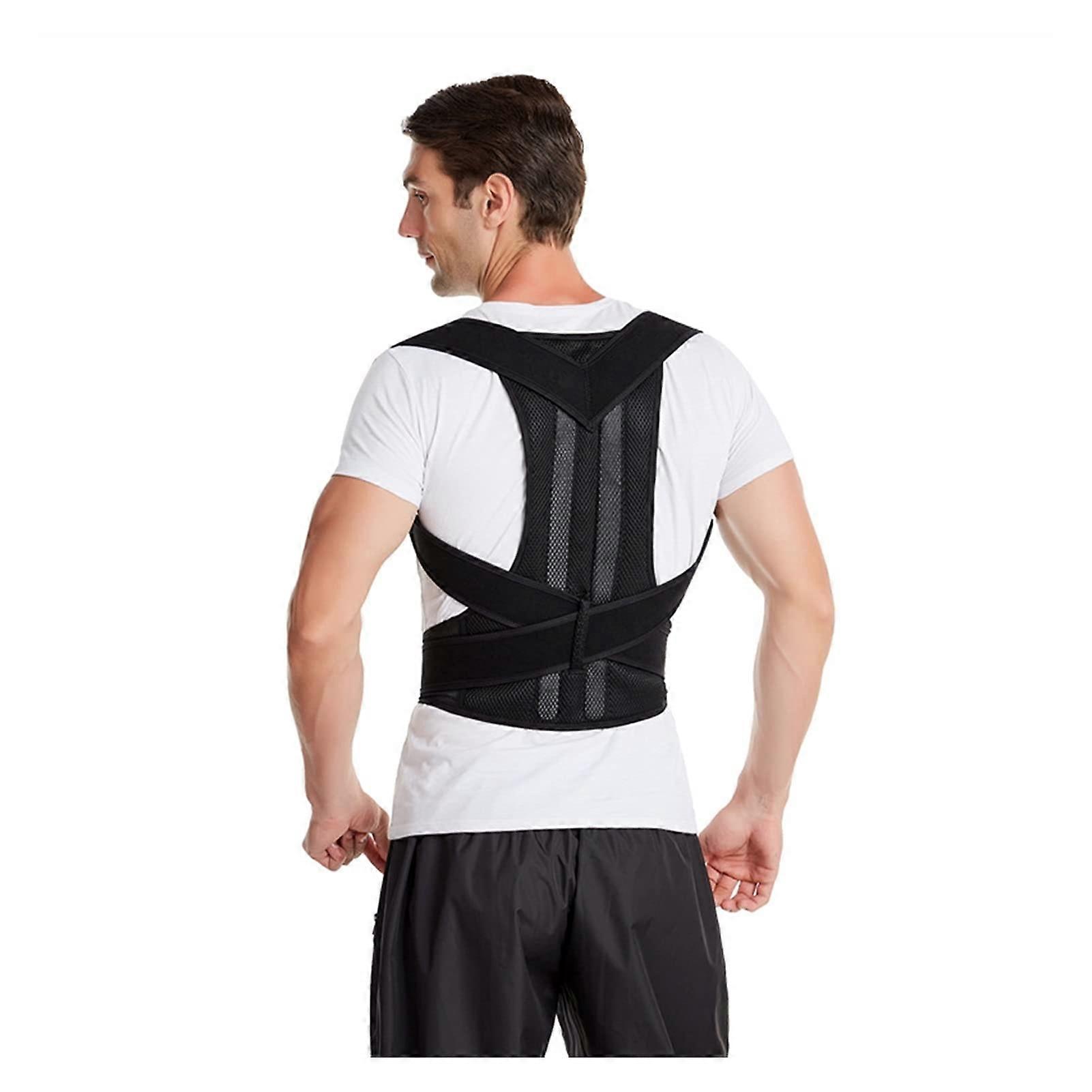 Full Back Brace Posture Corrector X-Large for Men and Women, Adjustable Support for Upper and Lower Back Pain Relief