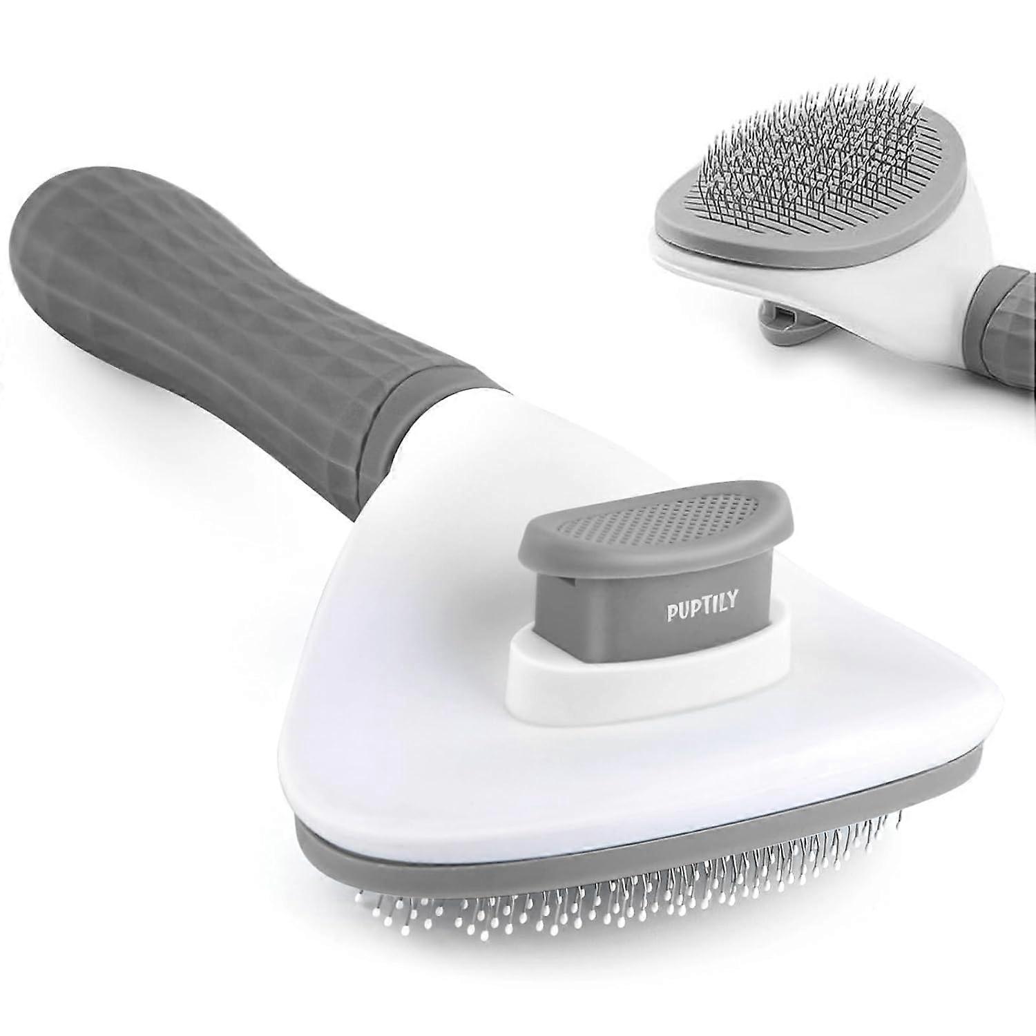 Slicker brush that cleanses itself for pets - Soft massage brush for small pets