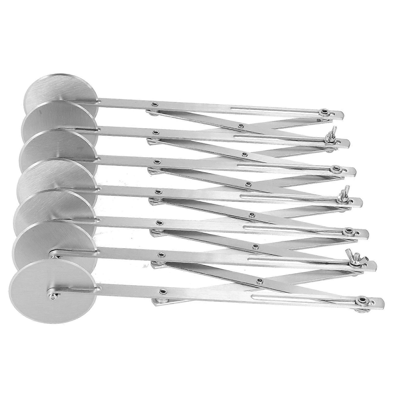 Cake Cutter Pizza Wheel with Adjustable Arm, Stainless Steel Dough Separator for Seven Round Pizza Slices, Hotel Restaurant Use