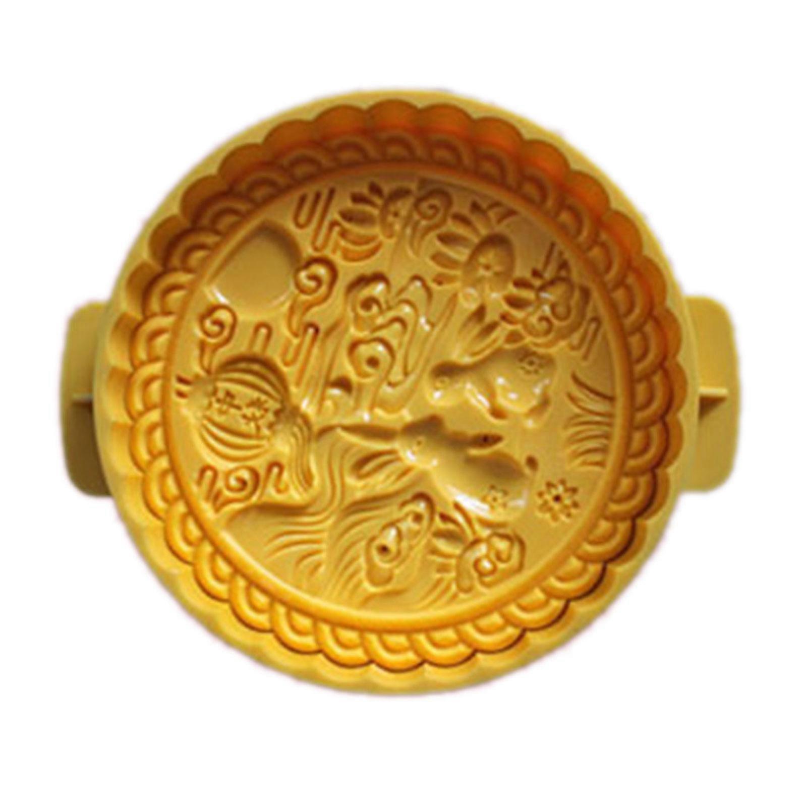Elegant Patterned Hand Pressed Mooncakes Mold Functional Patterned Pastries Crafting Molds Manual Mooncakes Embosser
