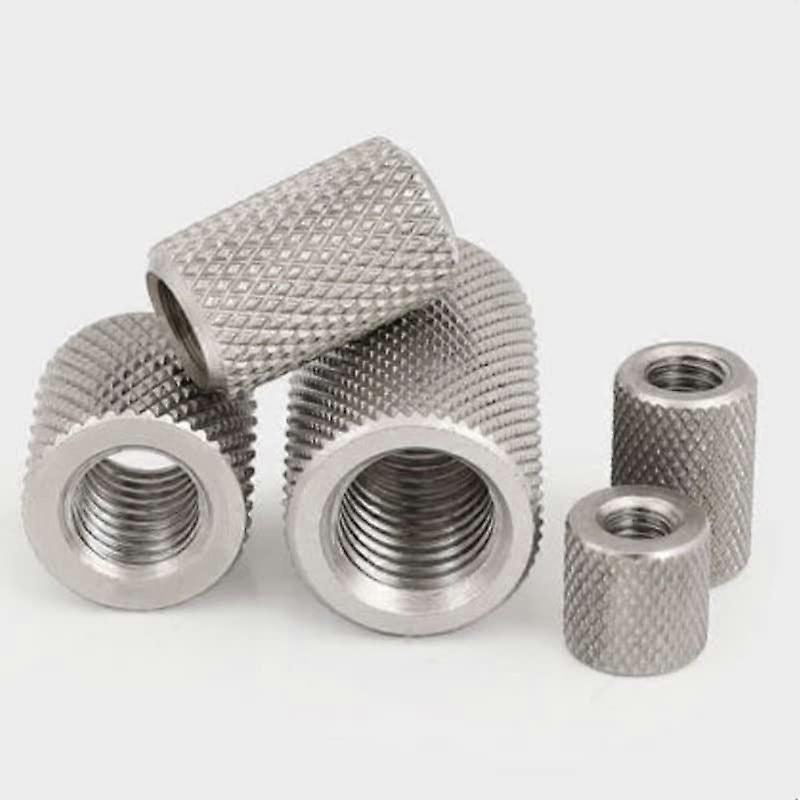 Knurled Round Coupling Nut Stainless Steel Extended Knurled Thumb Nut M3 M4 M5 M6 M8 M10 M12 M16 Size M6x15 10pcs