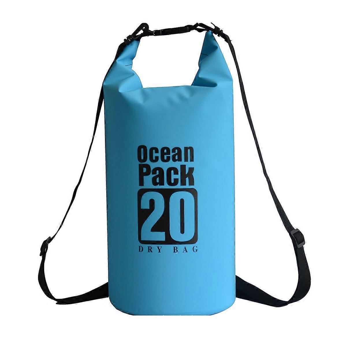 New Waterproof Bag 20L Waterproof Bucket Swimming Bag Float Large Capacity (Blue)