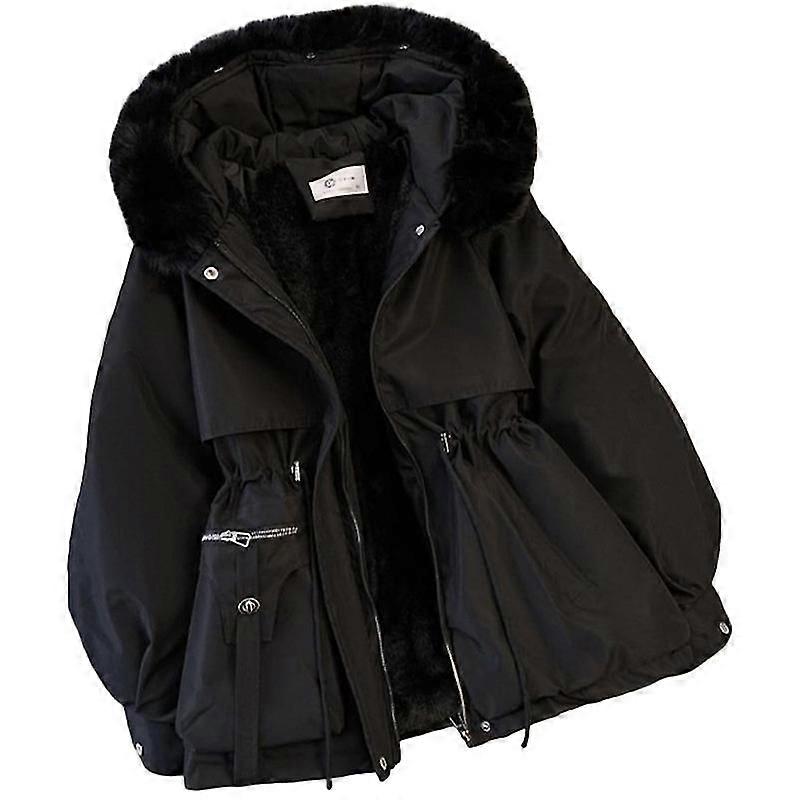 Women's Cute Solid Mid-length Parka Winter Weatherproof Outerwear Jacket