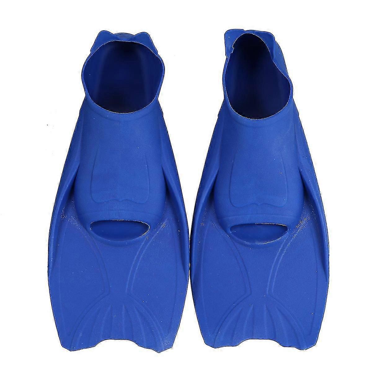 1 Pair Of Tpr Diving Training Flippers Portable Swimming Heel Fins Snorkeling Flippers Diving Equipment - Size Xs 31-33(blue)