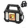 Solar Rechargeable Flashlight Zoomable Waterproof COB LED Torch Brightly Light Portable Powerful Lantern for Camping