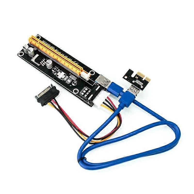 PCI-E Riser Card Set PCIe 1X to 16X Adapter 4Pin SATA Power USB 3.0 Cable BTC