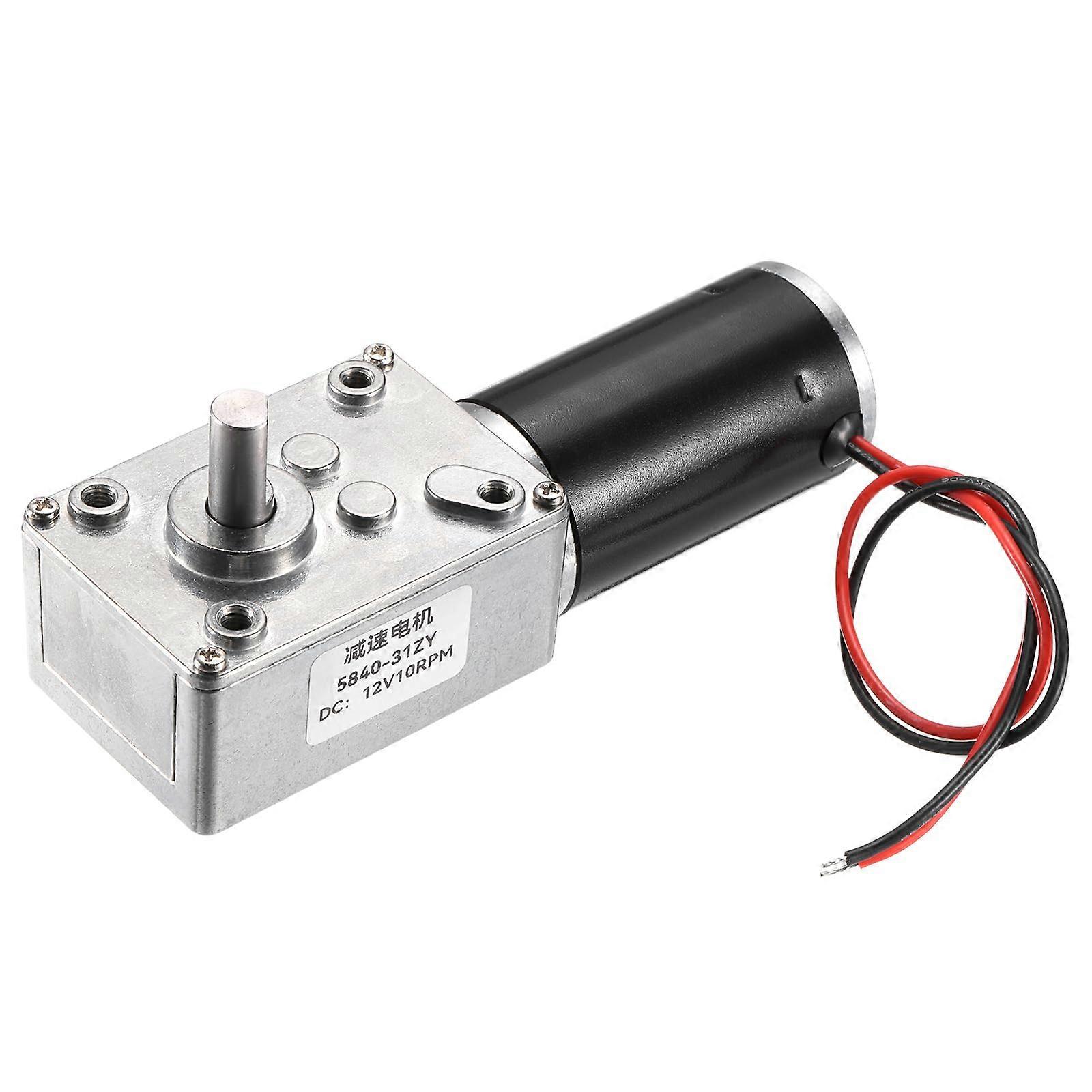 DC 12V 10 RPM Reversible Worm Geared Motor Reducer Motor 8mm D Shape Shaft High Torque