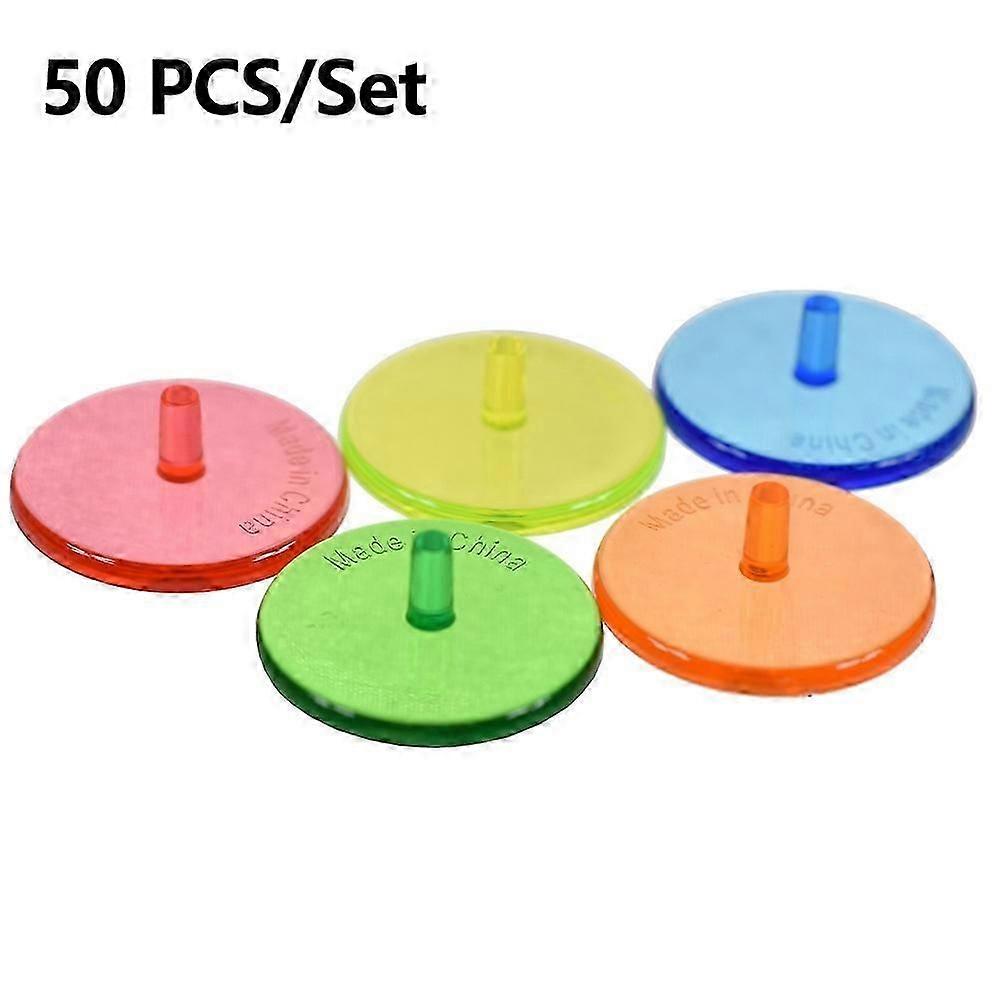 D474 50Pcs סט 24 מ"מ כדור גולף סימן מיקום סמני מיקום סמן כדור גולף מפלסטיק שקוף - Transpare היטב