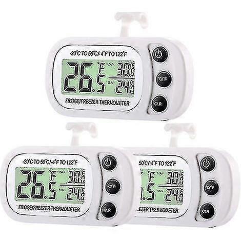 Digital Fridge Freezer Thermometer Fridge Room Thermometer Waterproof Fridge Temperature Thermometer With Max Min Recording Function Large Lcd Display