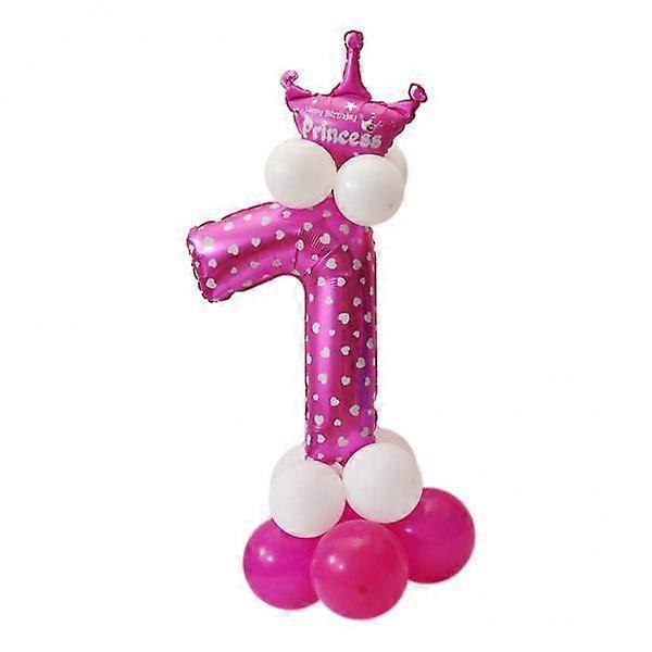 5xAll Numbers Crown Balloons Column Set Happy Birthday Arch Garland Number 7