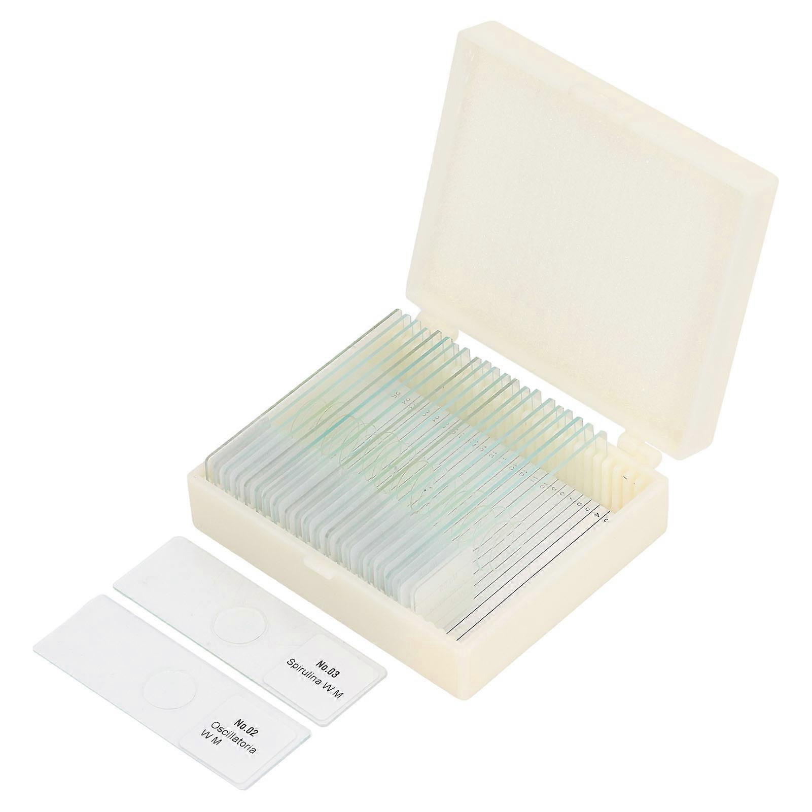 25PCS Microscope Slides Optical Glass Cover Transparent Slide Set for Algae Cell Tissue Specimen