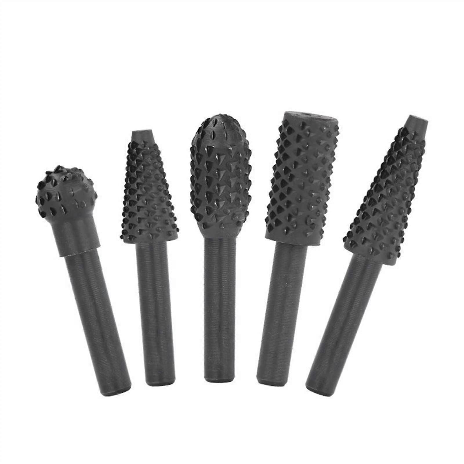 Drill Bit Set Grinder Rasp File Woodworking Carving Tool Rotary Burr Set 5-Piece Carpentry Cutting Tools
