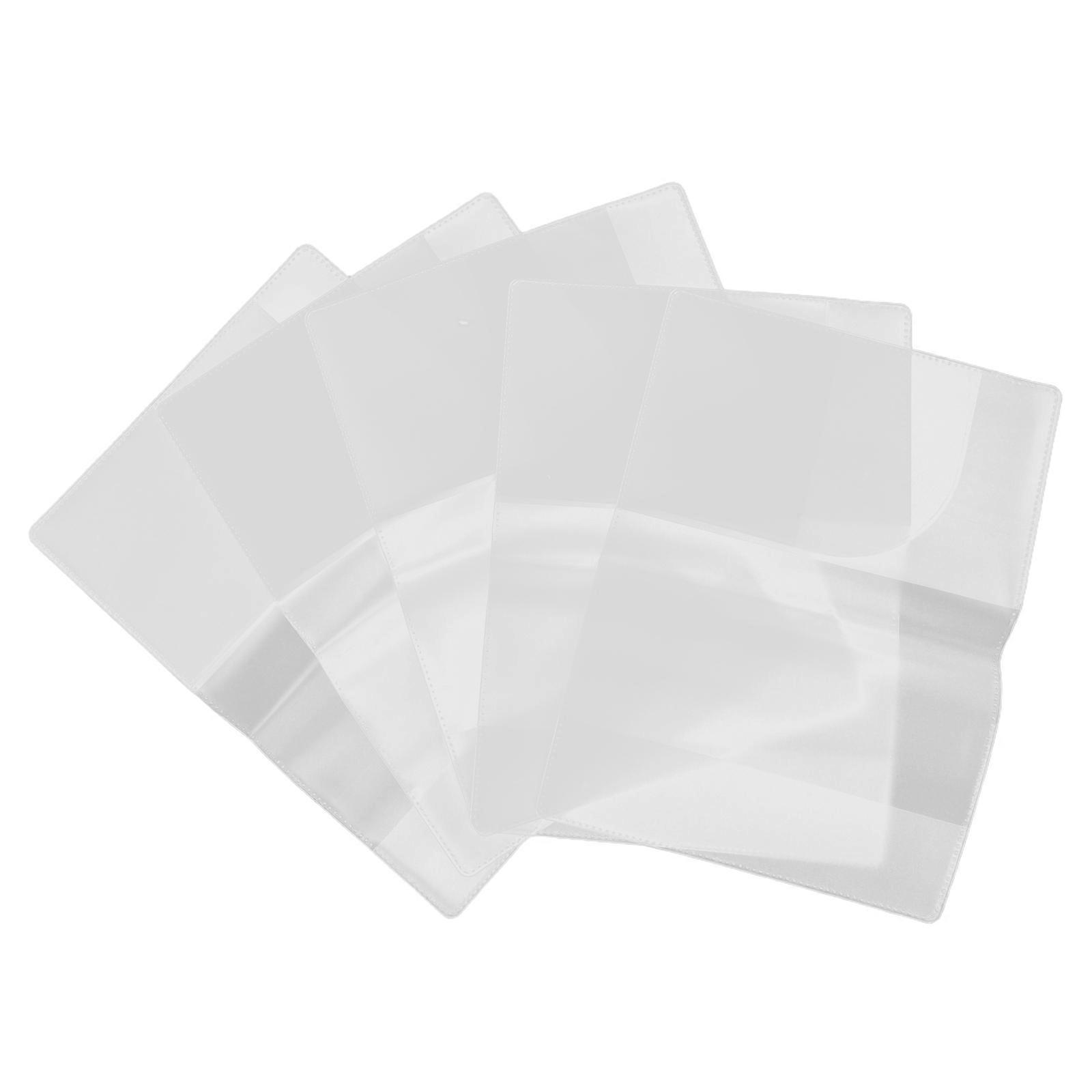 5PCS Thickened Matte Passport Cover, Transparent Document Organizer with Multi Card Slots, Vertical Badge Holder for Travel & Study, Rainproof