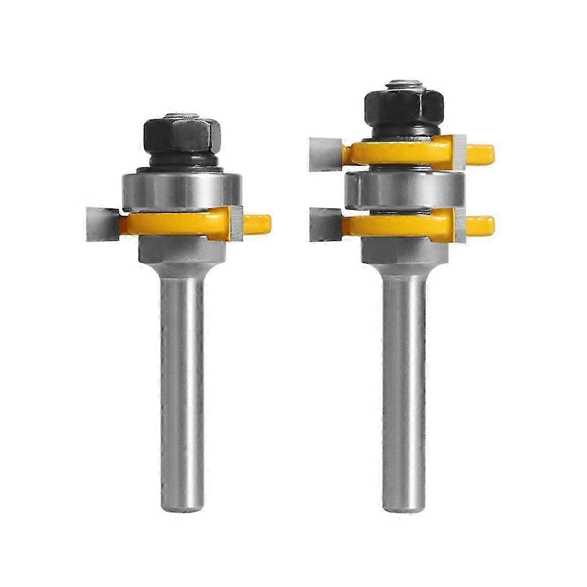 2 Pieces of 8 mm Joint Assembly Milling Cutter Three-Edge T-Tenon Cutter Slotted Tenon Cutter Singl