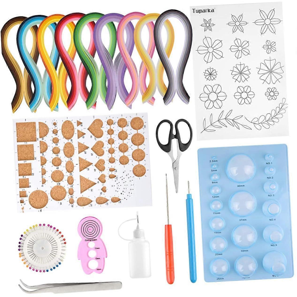 DIY Paper Quilling Kit 18 Pcs Tool Set Art Papers for Beginners Teachers Random Color
