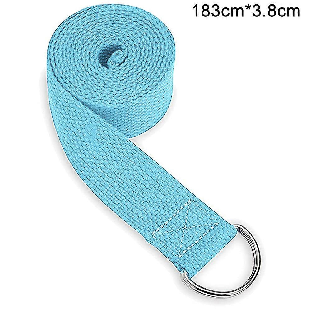 Yoga Strap，Stretch Bands with Extra Safe Adjustable Ring Buckle, Durable and Comfy Delicate Texture-Blue
