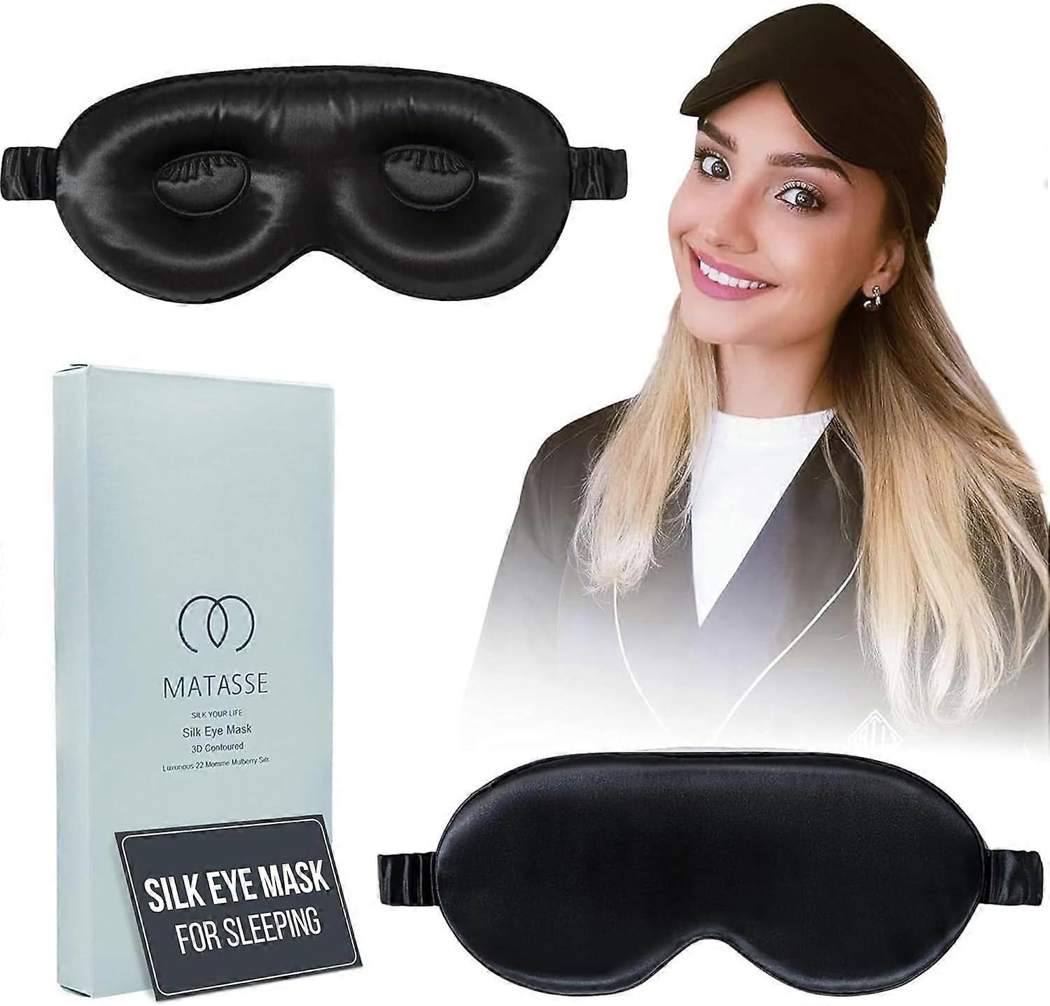 2025 Latest Model  MATASSE Silk Eye Mask for Sleeping with Adjustable Elastic