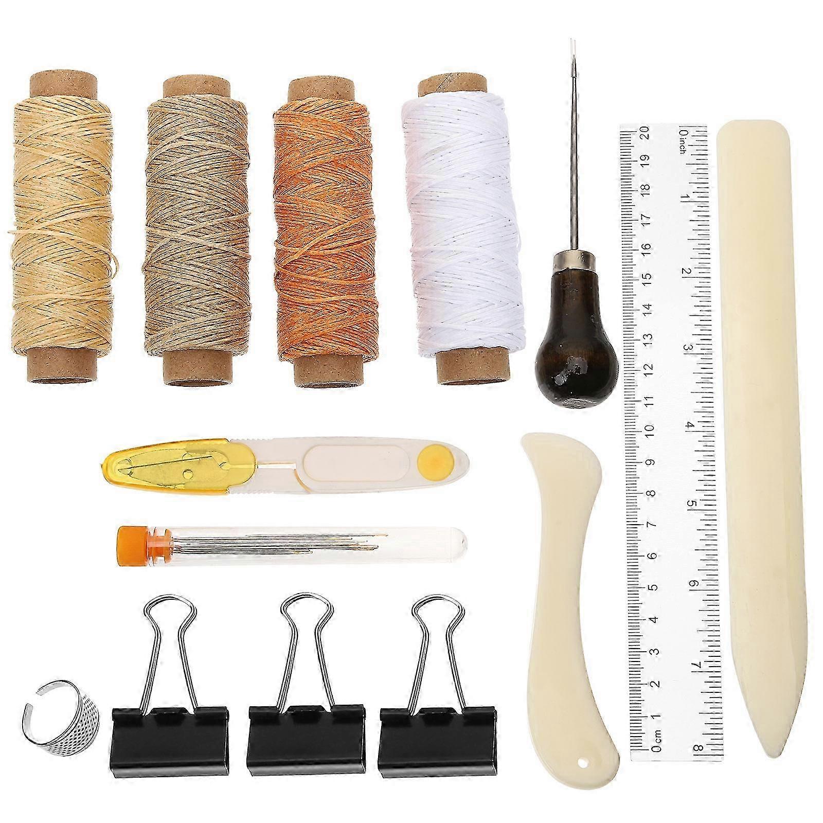 DIY Leather Bookbinding Tools Set - 20x3CM Sewing Kit for Crafts