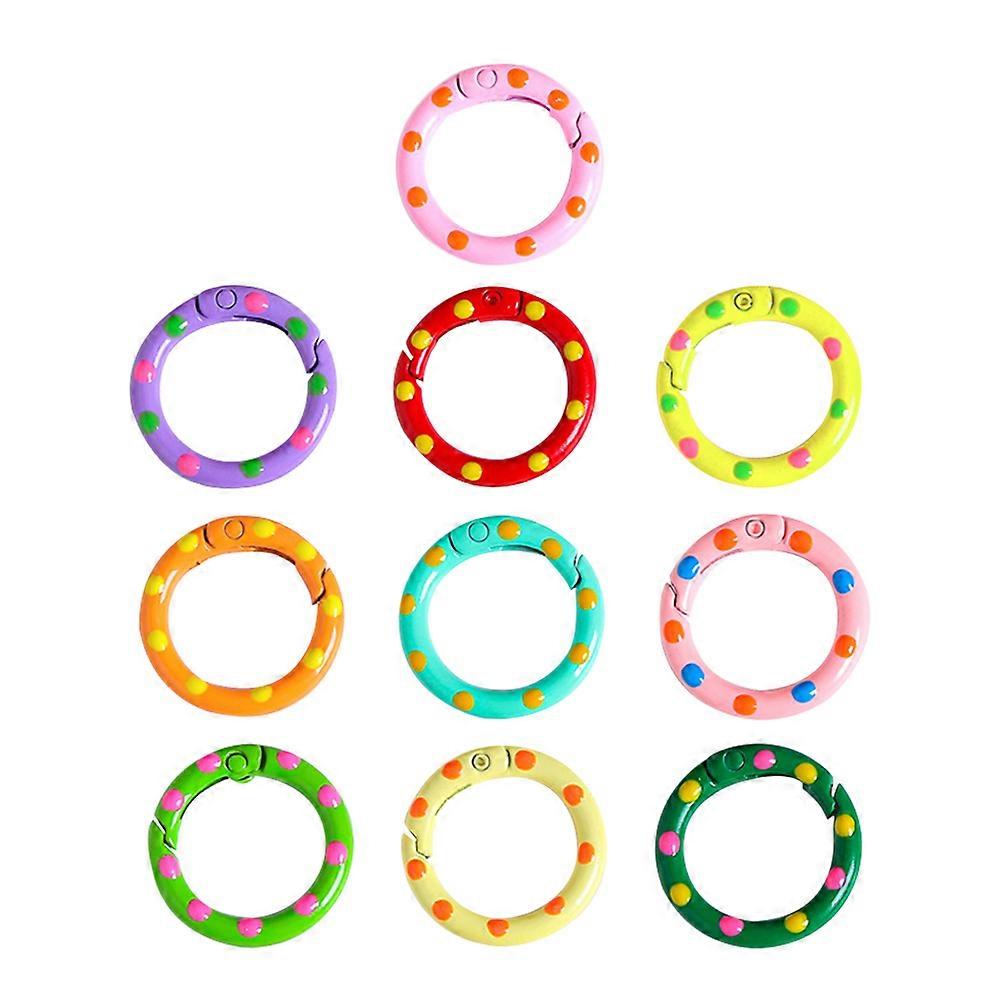 10pcs Spring Buckle Metal Binder Rings for Loose Leaf, Easy Openable Keyring Supplies, Stylish Organizers for Home, Office, School & Craft Projects