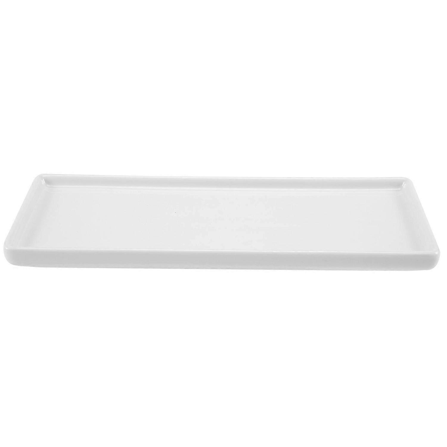 Rectangular Ceramic Tray Plate White Porcelain Rectangular Plate Mouthwash Cup Tray Bathroom Living
